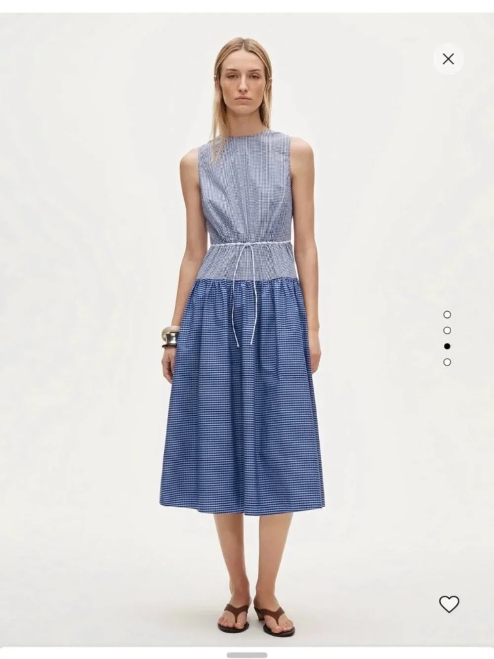 J. Crew Danika Blue Gingham Poplin Sleeveless Mixy Dress 4 Tall NWT
